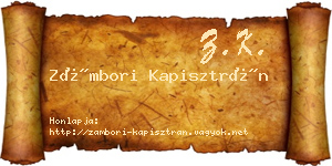 Zámbori Kapisztrán névjegykártya